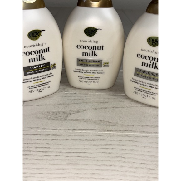 OGX 1-Shampoo & 2-Conditioner Coconut Milk Hydrate & Restore Formula. Lot Of 3 - Picture 3 of 6